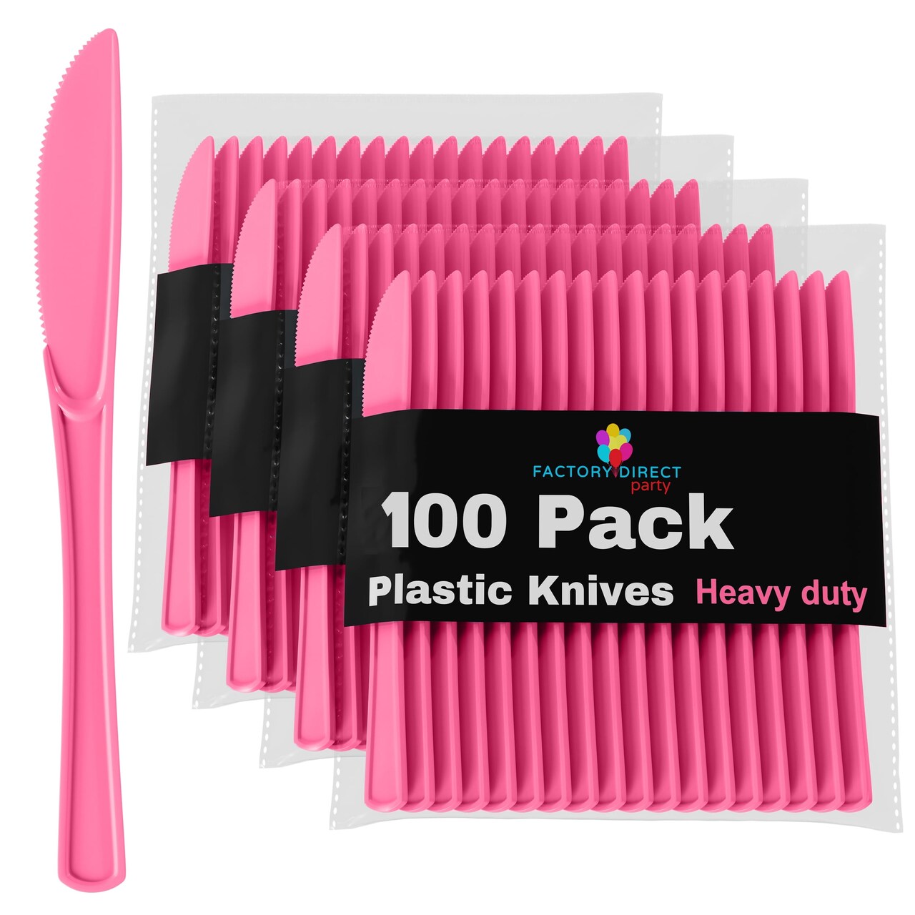 Party Solids 100 Pcs Disposable Utensils – Heavy Duty Plastic Cutlery Set – Premium Plastic Forks, Spoons or Knives for Parties, Events, Catering & Tableware Supplies by Exquisite